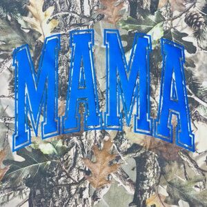 Blue 'MAMA' Camouflage Graphic Tee